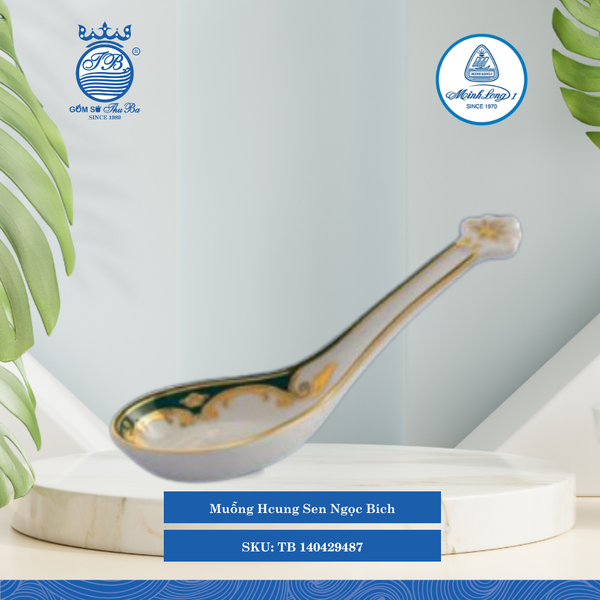 Muỗng Hoàng Cung Sen Ngọc Bích ML I Sứ Spoon TB 140429487