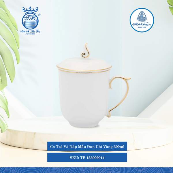 Ca Trà Có Nắp Mẫu Đơn Chỉ Vàng (Nhiều Loại) ML I Sứ