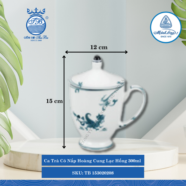 Ca Trà Có Nắp Hoàng Cung Lạc Hồng 300ml Dài:12cm Rộng: 8.5cm Cao: 15cm ML I Sứ TB 153020208