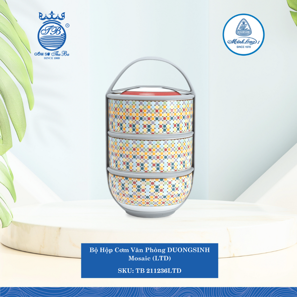 Bộ Hộp Cơm Dưỡng Sinh Mosaic (LTD) Ø: 12.5cm ML I Sứ TB 211236LTD
