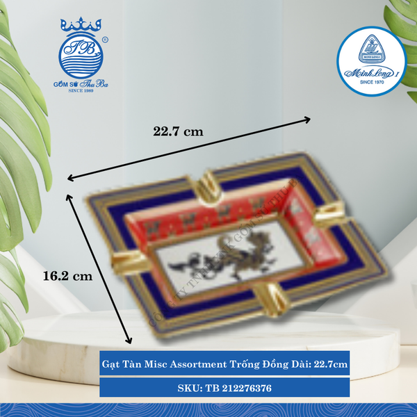 Gạt Tàn Misc Assortment Trống Đồng Dài:22.7cm Rộng: 16.2cm ML I Sứ Ashtray TB 212276376