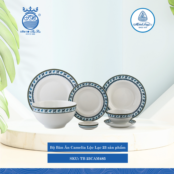 Bộ Đồ Ăn 23 Sản Phẩm Camellia Lộc Lạc ML I Sứ TB 23CAM485