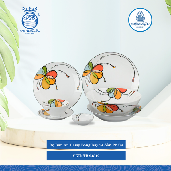 Bộ Đồ Ăn 24 Sản Phẩm Daisy Bóng Bay ML I Sứ TB 24312