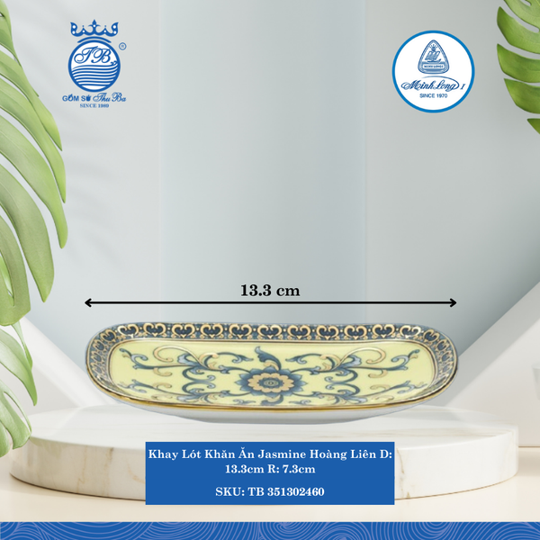 Khay Lót Khăn Jasmine Hoàng Liên Dài:13.3cm Rộng: 7.3cm ML I Sứ TB 351302460