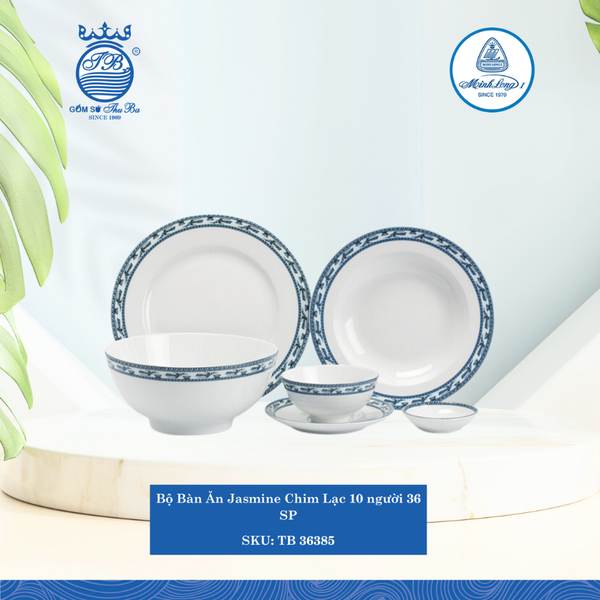 Bộ Đồ Ăn 36 Sản Phẩm Jasmine Chim Lạc ML I Sứ TB 36385