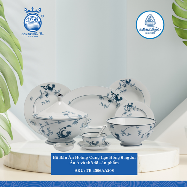 Bộ Đồ Ăn 45 Sản Phẩm Và Thố Hoàng Cung Lạc Hồng ML I Sứ TB 4506AA208