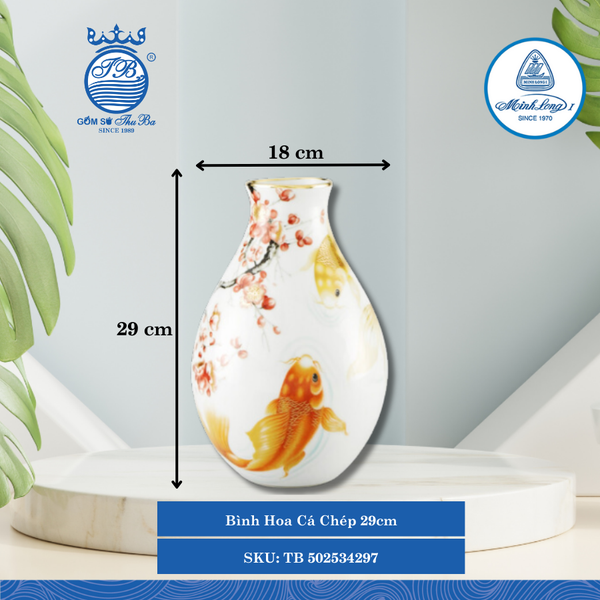 Bình Hoa Cá Chép Ø: 18cm Cao: 29cm ML I Sứ Bình Hoa Flower Vase TB 502534297