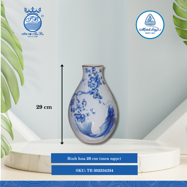 Bình Hoa Cá Chép Cobalt Cao: 29cm ML I Sứ Bình Hoa Flower Vase TB 502534354