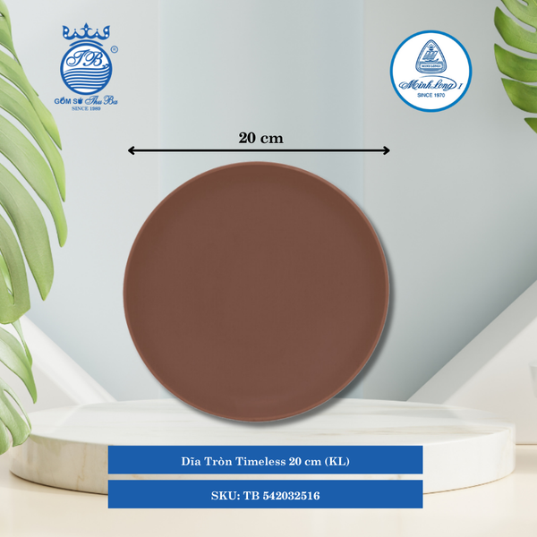 Dĩa Tròn Timeless Màu Nâu (Nhiều Size) ML I Sứ