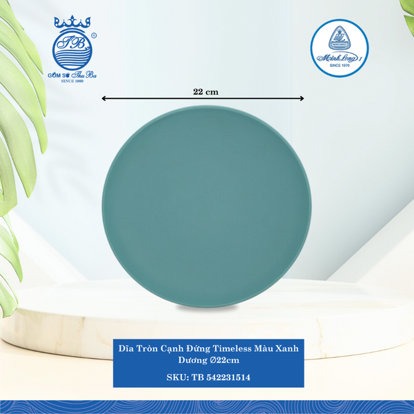 Dĩa Tròn Cạnh Đứng- Timeless Màu Xanh Dương (Nhiều Size) ML I Sứ