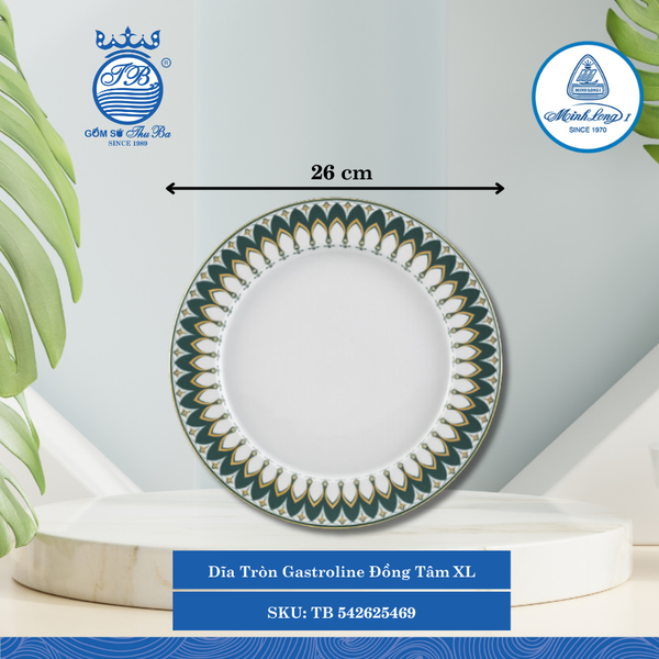Dĩa Tròn Gastroline Đồng Tâm XL (Nhiều Size) ML I Sứ