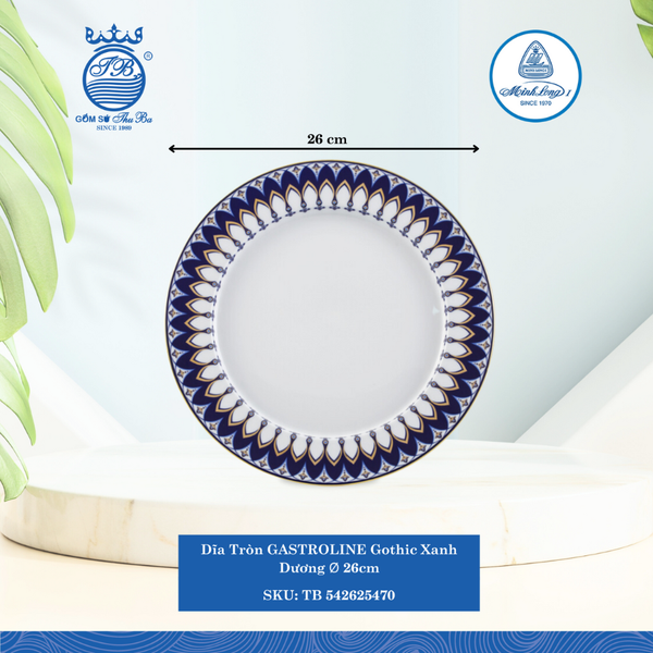Dĩa Tròn Gastroline Đồng Tâm XD (Nhiều Size) ML I Sứ