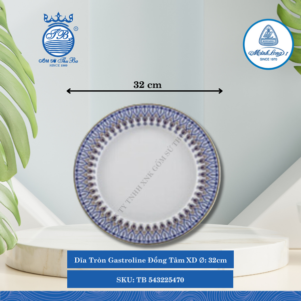 Dĩa Tròn Gastroline Đồng Tâm XD (Nhiều Size) ML I Sứ