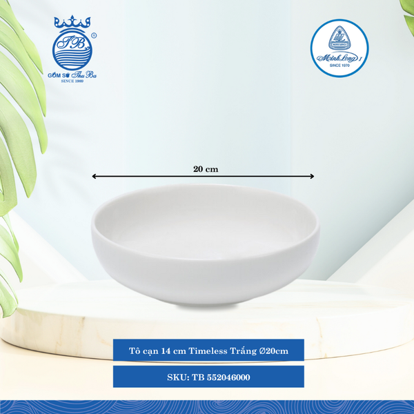 Tô Cạn Timeless Trắng (Nhiều Size) ML I Sứ