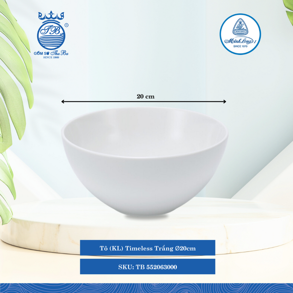 Tô Timeless Trắng (Nhiều Size, Nhiều Loại) ML I Sứ