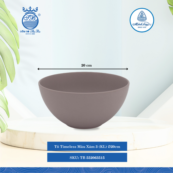 Tô Timeless Màu Xám 3 (Nhiều Size) ML I Sứ