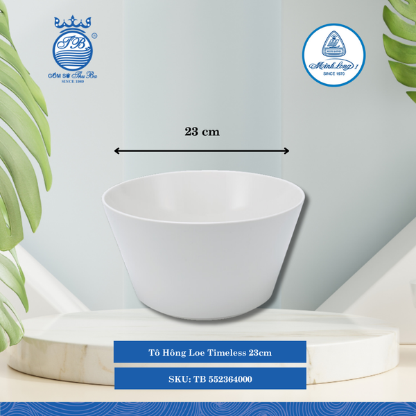 Tô Hông Loe Timeless Trắng (Nhiều Size) ML I Sứ