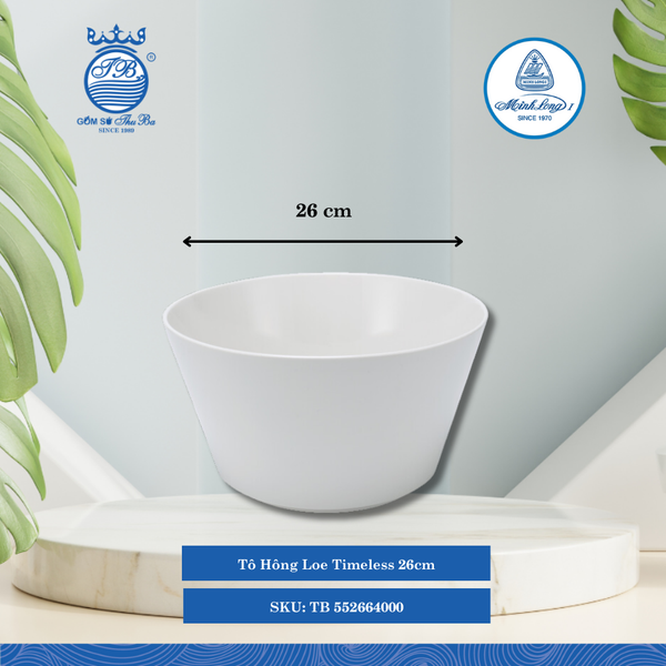 Tô Hông Loe Timeless Trắng (Nhiều Size) ML I Sứ