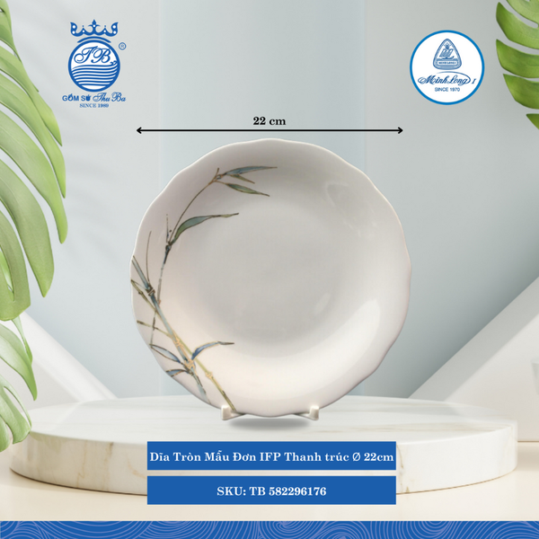 Dĩa Tròn Mẫu Đơn Thanh Trúc (Nhiều Size) ML I Sứ