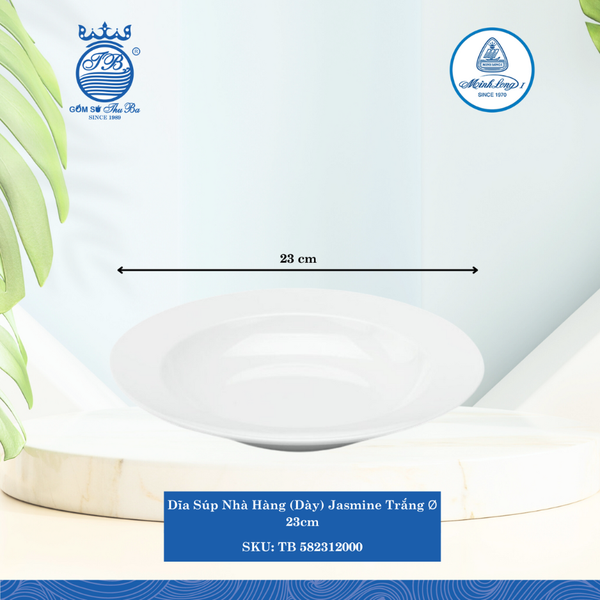 Dĩa Súp Jasmine Trắng (Nhiều Size) ML I Sứ