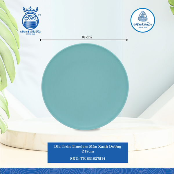Dĩa Tròn Timeless Màu Xanh Dương (Nhiều Size) ML I Sứ