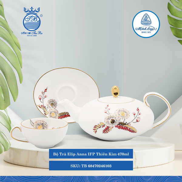 Bộ Trà Elip Anna IFP Thiên Kim 470ml ML I Sứ TB 68470246103