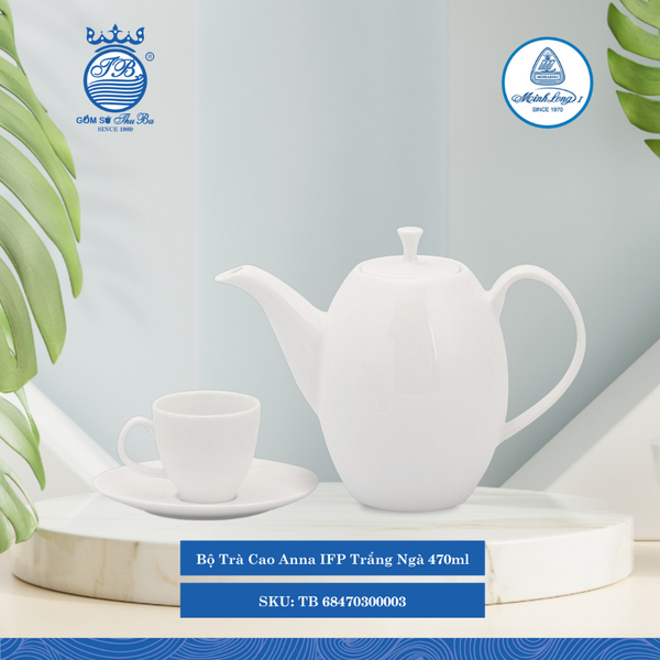 Bộ Trà Cao Anna IFP Trắng Ngà 470ml ML I Sứ TB 68470300003