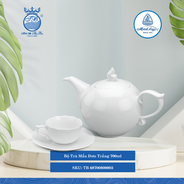Bộ Trà Mẫu Đơn Trắng (Nhiều Size) ML I Sứ