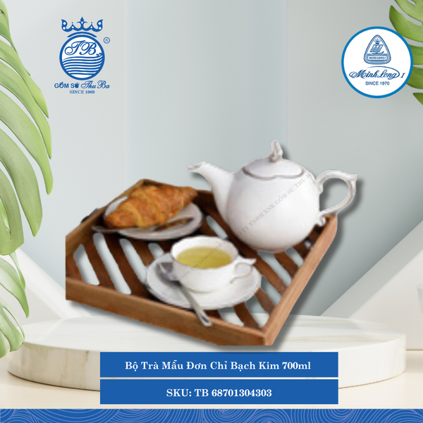 Bộ Trà Mẫu Đơn Chỉ Bạch Kim 700ml ML I Sứ Tea Set TB 68701304303