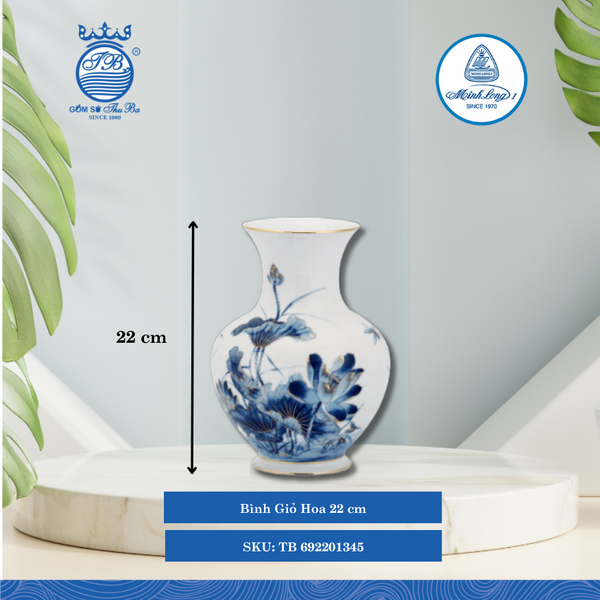 Bình Hoa Sen Vàng (Nhiều Size) ML I Sứ