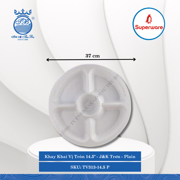 Khay Khai Vị Tròn J&K Trơn Plain (Nhiều Size) Superware Nhựa