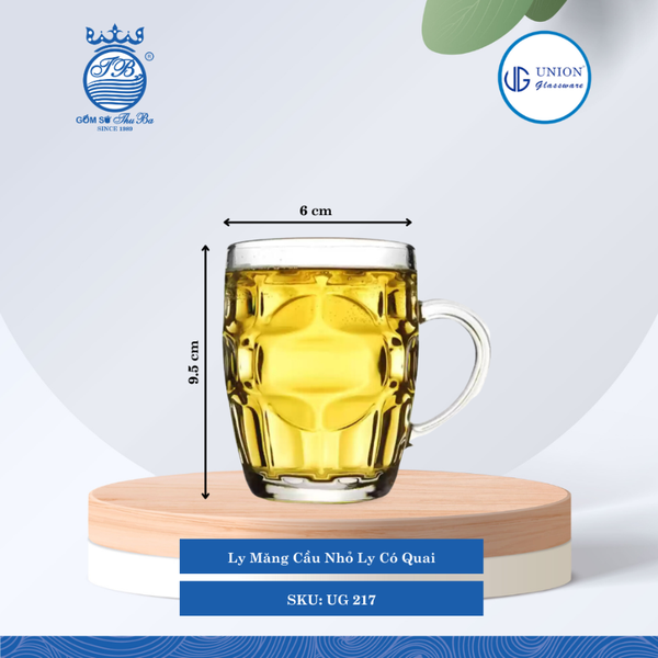 Ly Măng Cầu Nhỏ Ø: 11.1cm ØĐáy: 5.5cm 300ml Cao: 9.5cm 6 lố/Thùng 6 c/Hộp 23Gr. Thủy Tinh UG 217