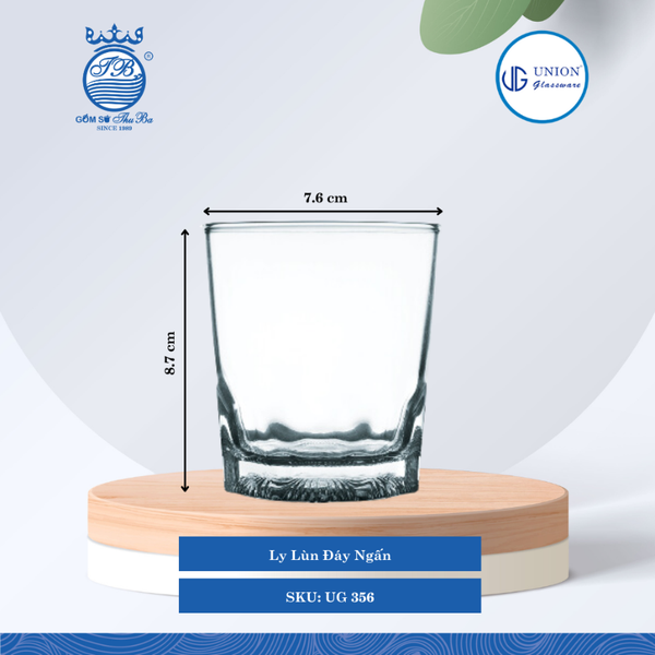 Ly Thủy Tinh Đáy Ngấn Ø: 7.6cm ØĐáy: 6.6cm 265ml Cao: 8.7cm 6 lố/Thùng 6 c/Hộp 16Gr. Thủy Tinh UG 356