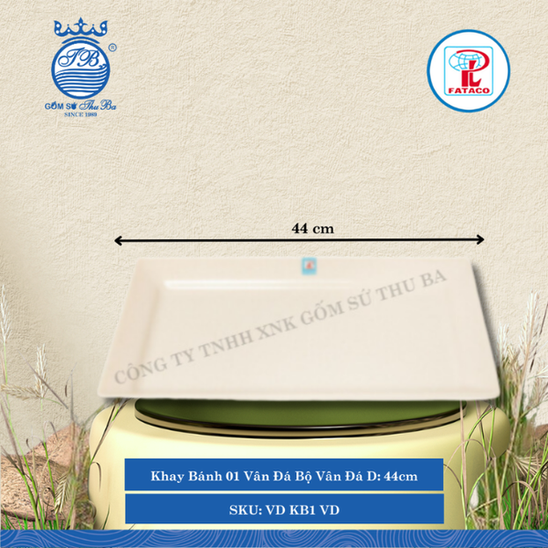 Khay Bánh 01 Vân Đá Bộ Vân Đá Dài: 44cm Rộng: 27cm Cao: 4cm Fataco Nhựa VD KB1 VD