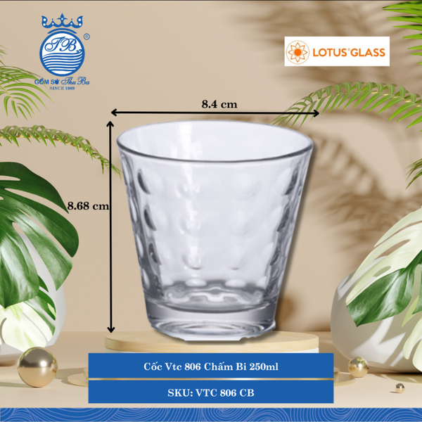 Ly Chấm Bi VTC 805, VTC 806 Lotus Glass Thủy Tinh