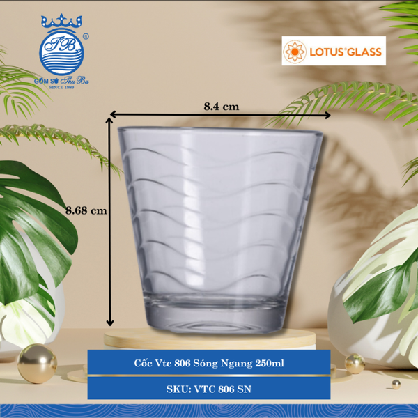 Ly Sóng Ngang VTC 805, VTC 806 Lotus Glass Thủy Tinh