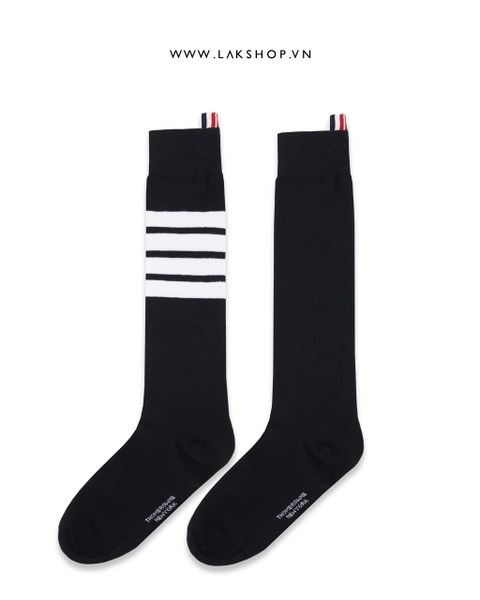 TB Black Cotton 4-bar Mid Calf Socks