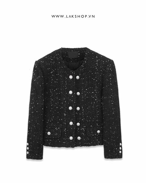 Áo Bling Bling Double Breasted Tweed Jacket cs2