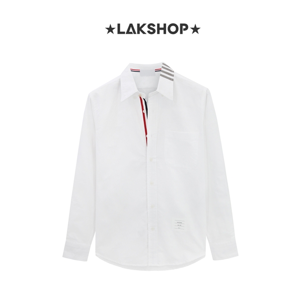 Áo TB 4-Bar Neck with Stripe Oxford Shirt