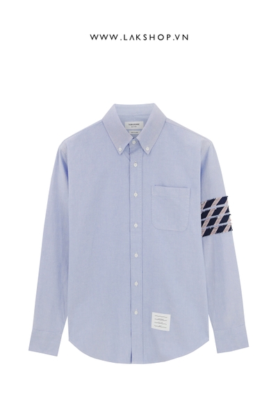Th0m Br0wne Blue Oxford 4-Bar Straight Fit Shirt