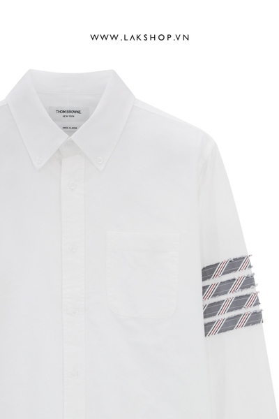 TB White Oxford 4-Bar Grey Stripe Shirt