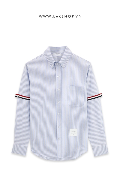 Th0m Br0wne Blue University Stripe Grosgrain Armband Oxford Shirt