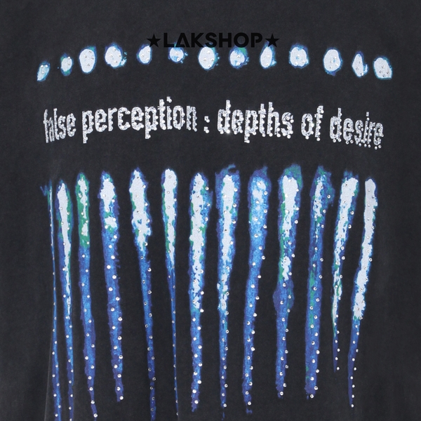 Áo Black False Perception Crystal T-shirt