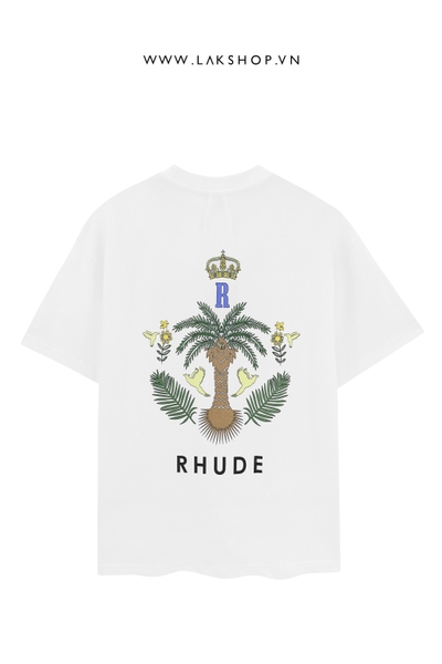 Rhud3 Las Palmas Tee Crown Palm Tree White Tshirt cs2