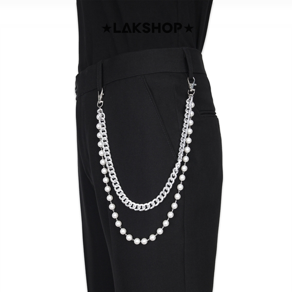 Xích/Vòng Chain with Pearl 2 Layer Keychain