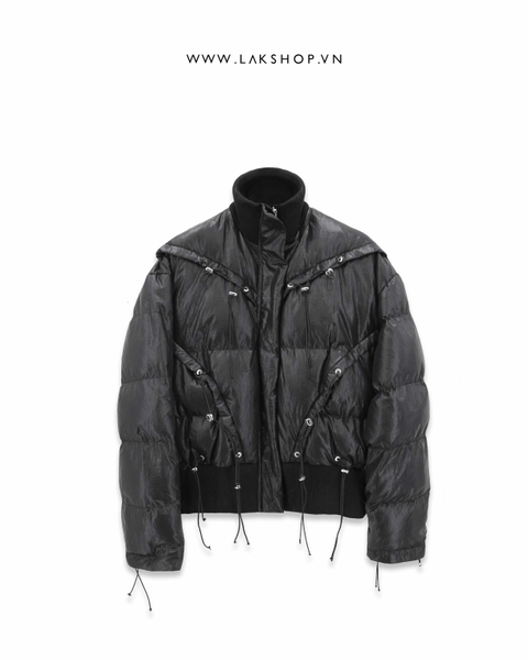 Áo Black with Drawstring Puffer Jacket cx4