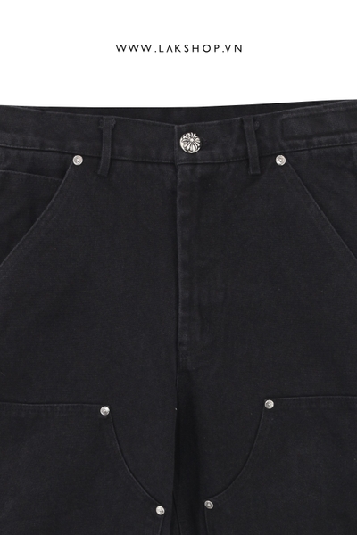 Chr0me Hearts Cross Black Pocket Denim Shorts