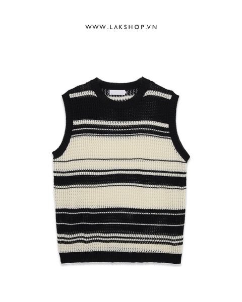 Áo Black & White Knit Stripe Tanktop cx4