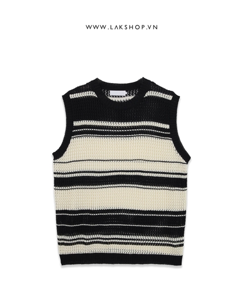 Áo Black & White Knit Stripe Tanktop