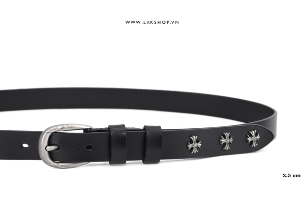 Thắt Lưng Black Cross Leather Belt (2,5 cm)